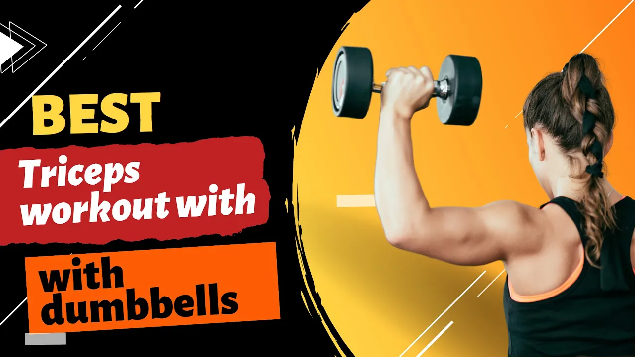 Triceps workout with dumbbells